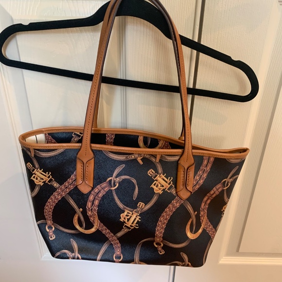 Lauren Ralph Lauren Black Print Handbag - Picture 4 of 8